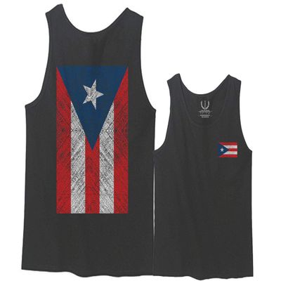 0062. Puerto Rico Flag Boricua Rican Nuyorican Men's Tank Top (Charcoal, Large)