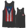 0062. Puerto Rico Flag Boricua Rican Nuyorican Men's Tank Top (Charcoal, Large) view 1