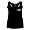 0062. Puerto Rico Flag Boricua Rican Nuyorican Women's Tank Top Racerback (Black, Small) view 1