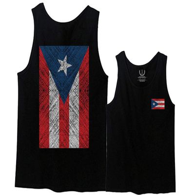 0062. Puerto Rico Flag Boricua Rican Nuyorican Men's Tank Top (Red, Medium)