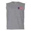 0062. Puerto Rico Flag Boricua Rican Nuyorican Men's Muscle Tank Sleeveles t Shirt (Light Gray X Large) view 2