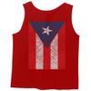 0062. Puerto Rico Flag Boricua Rican Nuyorican Men's Tank Top (Red, Large) view 3