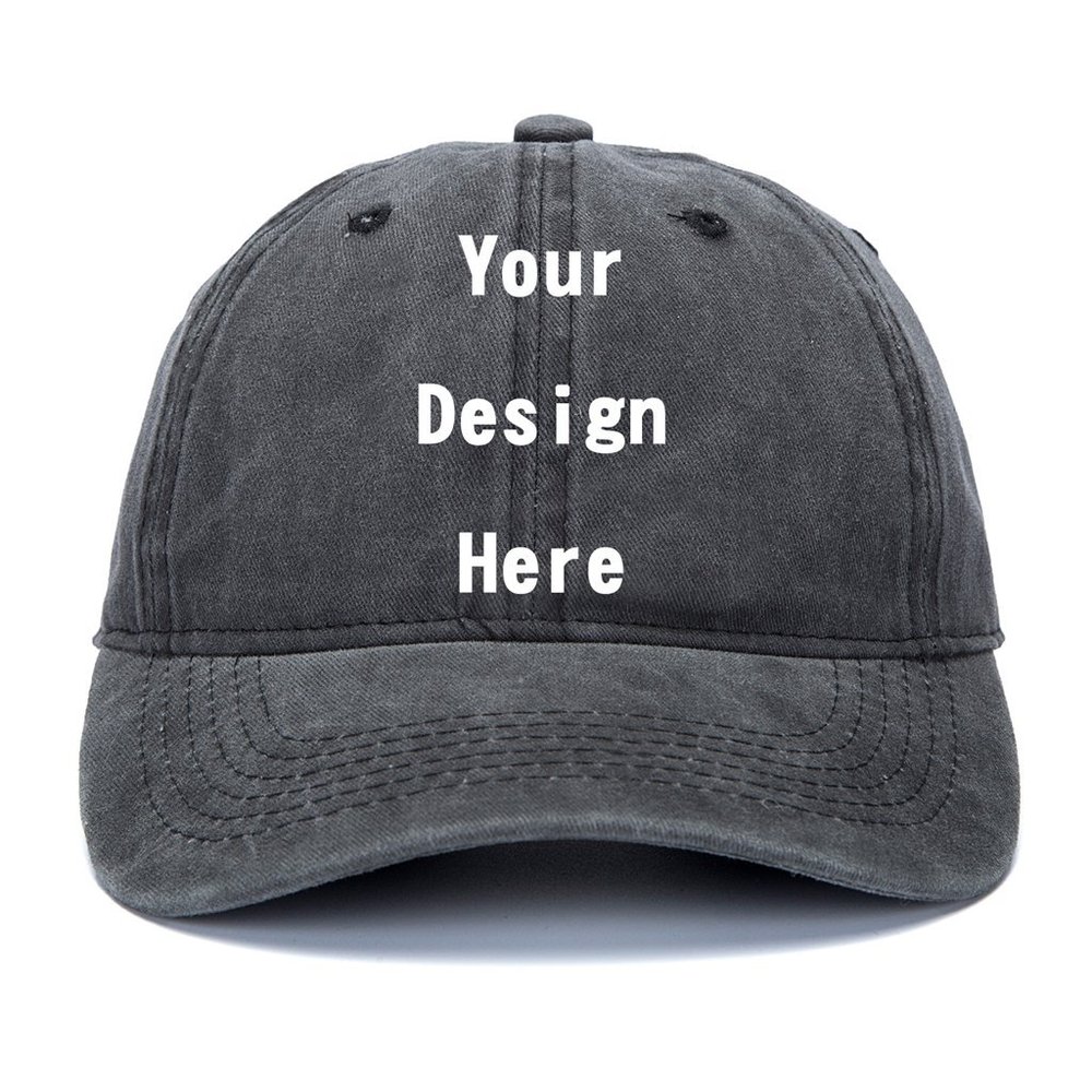 Custom Baseball Cap Adjustable Unisex Mens Womens Hip-Hop Hat Printed Caps Personalized Vintage Cowboy Hat Dark Gray