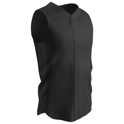 Champro Reliever Full Button Sleeveless Baseball Jersey, Adult X-Large, Black