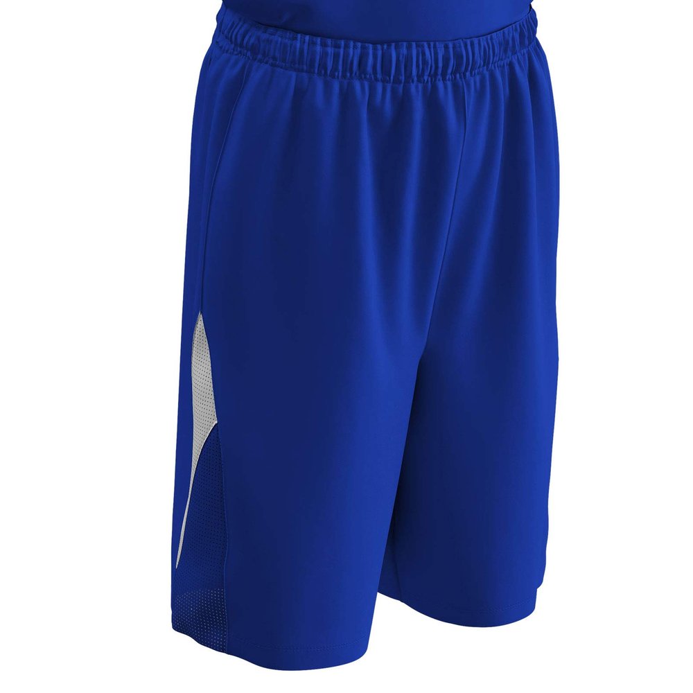 Pivot Reversible Polyester Basketball Short, Youth Large, Royal, White