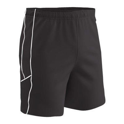Champro Header Soccer Short, Black, Black, White, Large