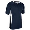 Champro Clean Up 2 Button Baseball/Softball Jersey, Youth Small, Navy, White view 1