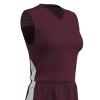 Champro Block Polyester Basketball Jersey, Women's Large, Maroon, White view 1