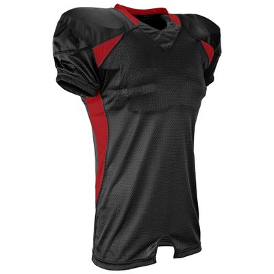 Champro Mens Huddle Stretch Polyester Dazzle Jersey, Black,Scarlet, Small