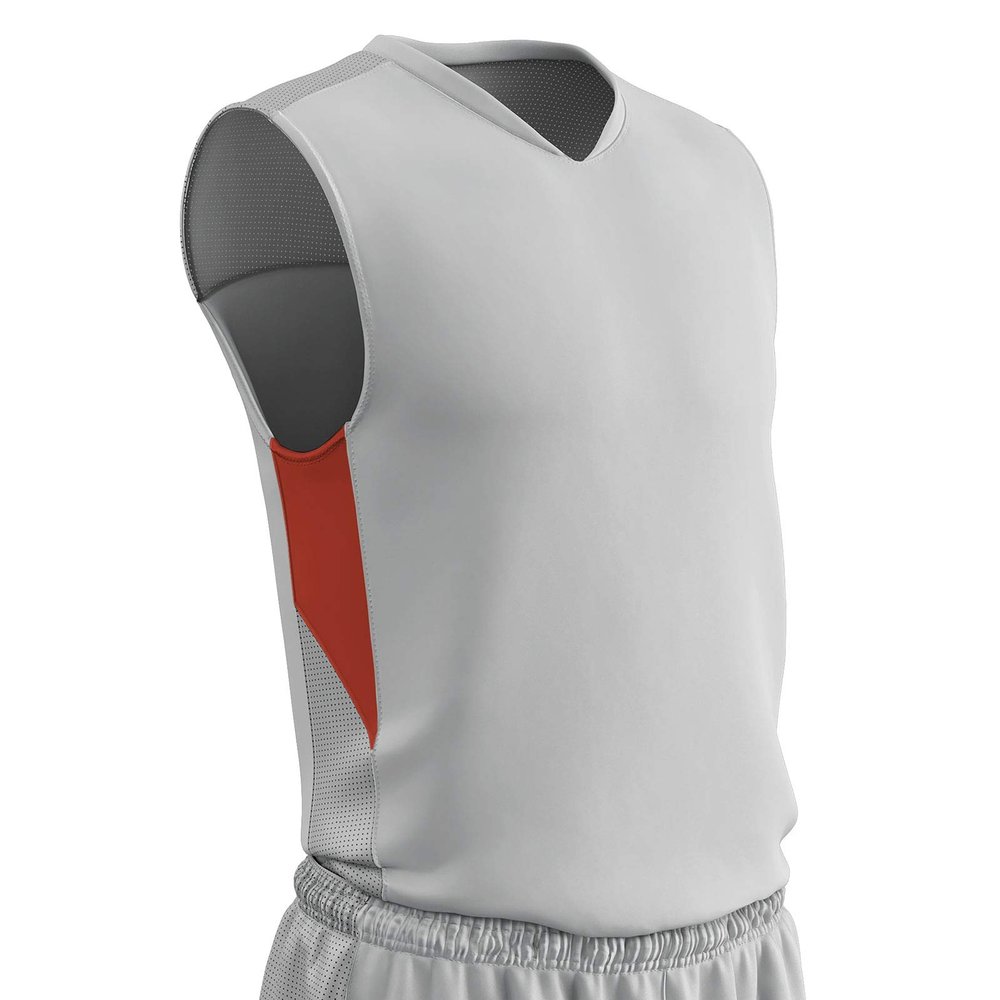 Champro Charge Polyester Basketball Jersey, Youth Small, White, Orange