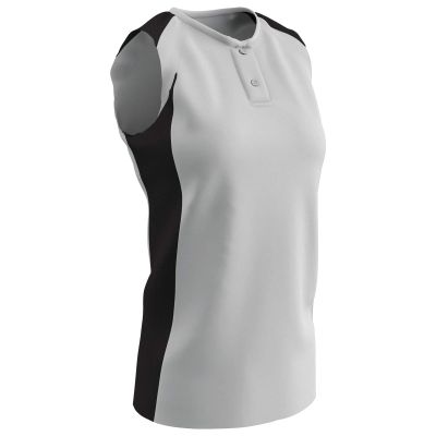 Champro Check Baseball Jersey, Youth Small, White, Black
