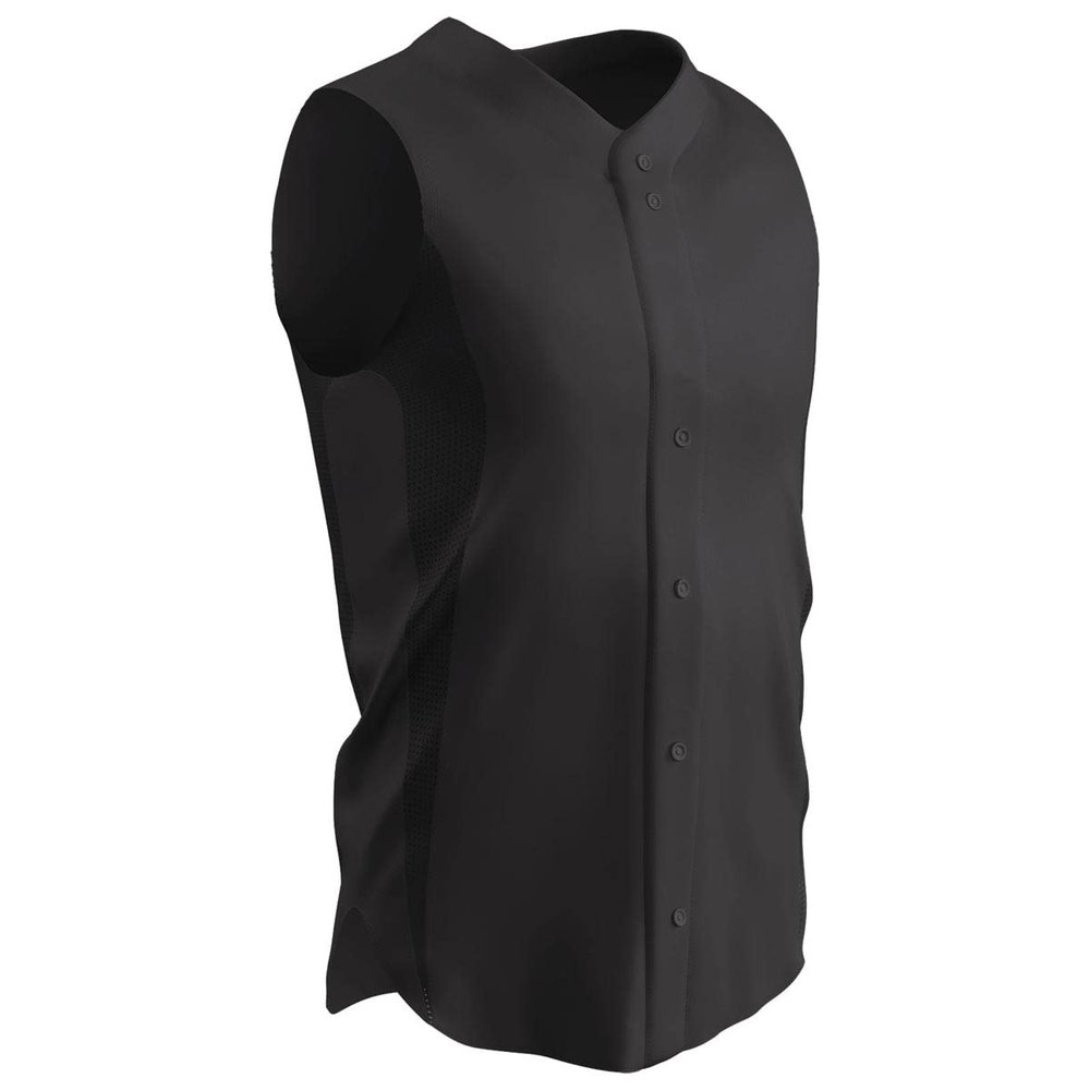 Champro Reliever Full Button Sleeveless Baseball Jersey, Adult 2X-Large, Black