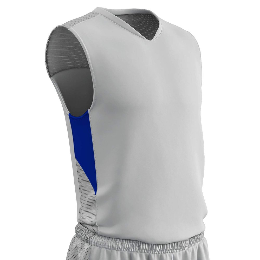 Champro Charge Polyester Basketball Jersey, Youth Small, White, Royal