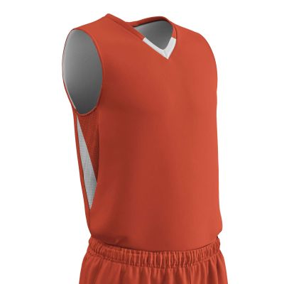 Champro Pivot Polyester Reversible Basketball Jersey, Youth Medium, Orange, White