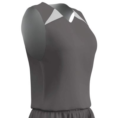 Champro Women's Standard Pro-Plus Reversible Basketball Jersey, Charcoal, White, 2X-Large