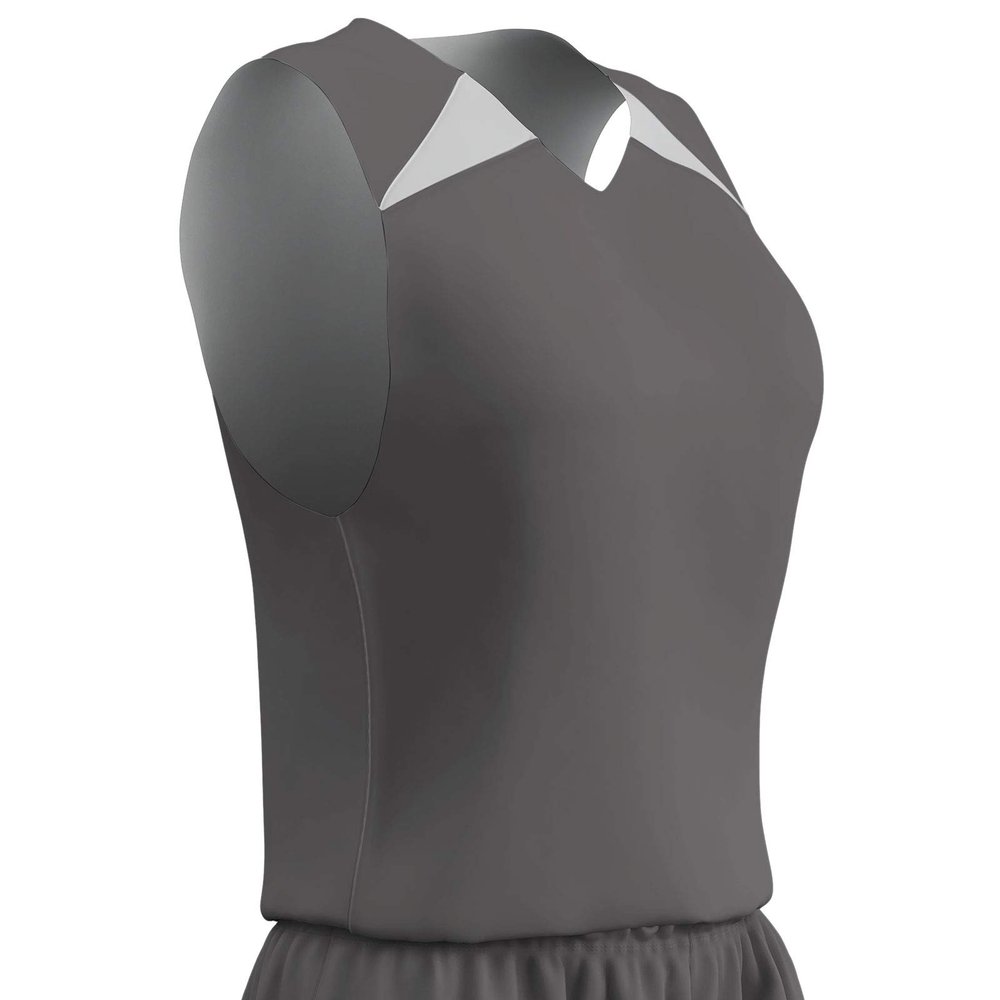 Champro Women's Standard Pro-Plus Reversible Basketball Jersey, Charcoal, White, 2X-Large