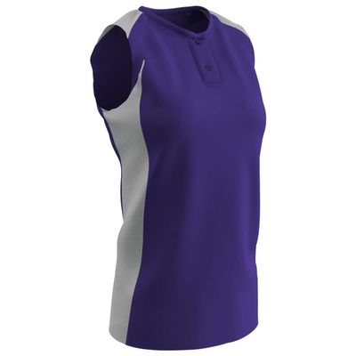 Champro Check Baseball Jersey, Women's 2X-Large, Purple, White