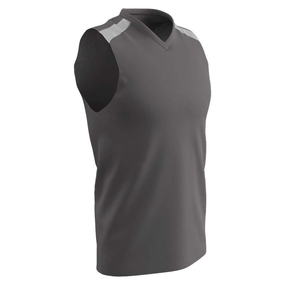 Champro Free Toss Polyester Basketball Jersey, Adult 3X-Large, Charcoal, White