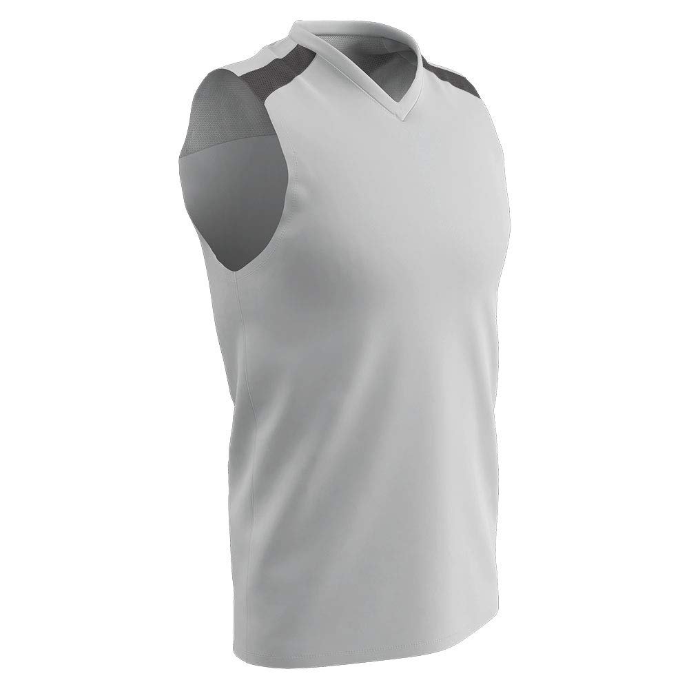 Champro Free Toss Polyester Basketball Jersey, Adult 2X-Large, White, Charcoal