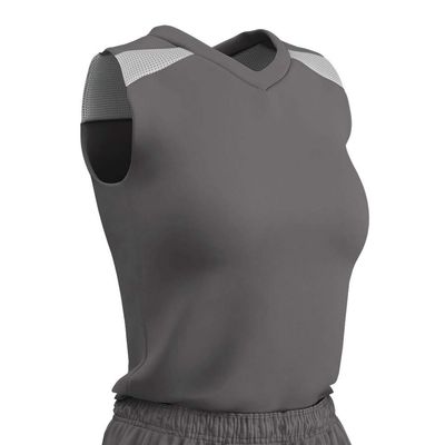 Champro Women's Standard Free Toss Basketball Jersey, Charcoal, White, X-Large