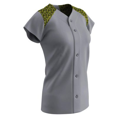Champro Circuit Ladies Polyester Softball Jersey, Women's Medium, Grey
