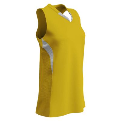 Champro Decoy Softball V-Neck Racer Back, Women's X-Large, Gold,White