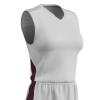 Champro Block Polyester Basketball Jersey, Women's 2X-Large, White, Maroon view 1