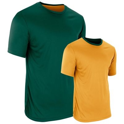 Champro Double Stock Z-Cloth Dri Gear Reversible Tee, Adult Large, Forest Green,Gold