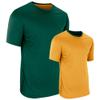 Champro Double Stock Z-Cloth Dri Gear Reversible Tee, Adult Large, Forest Green,Gold view 1