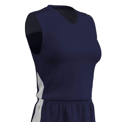 Champro Block Polyester Basketball Jersey, Women's 2X-Large, Navy, White