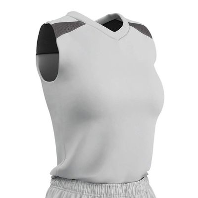Champro Women's Standard Free Toss Basketball Jersey, White, Charcoal, Large