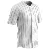 Champro Ace Polyester Button Front Baseball Jersey, Adult 4X-Large, White, Black Pin view 1