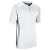 Champro Clean Up 2 Button Baseball/Softball Jersey, Youth X-Large, White, Grey view 1