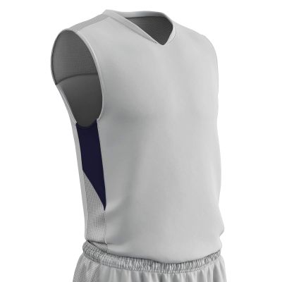 Champro Charge Polyester Basketball Jersey, Youth Medium, White, Navy