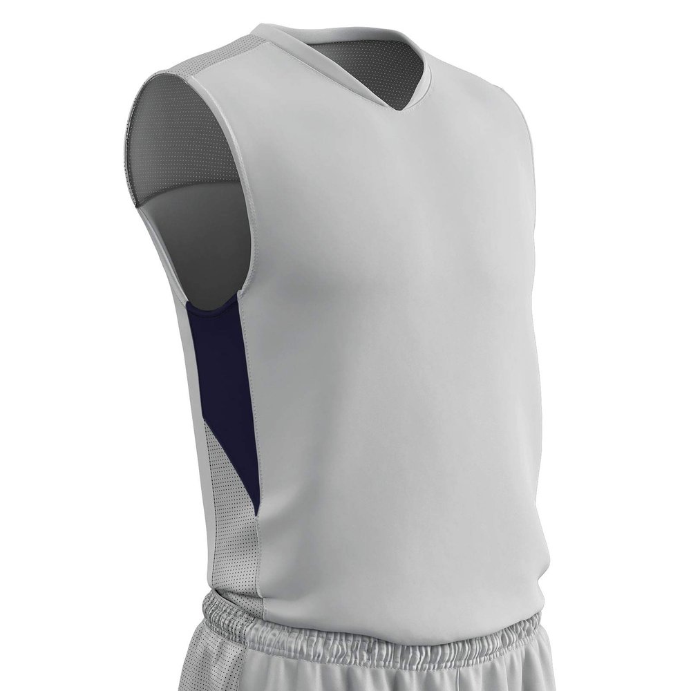Champro Charge Polyester Basketball Jersey, Youth Medium, White, Navy