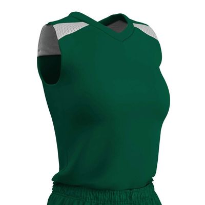 Champro Women's Standard Free Toss Basketball Jersey, Forest Green, White, X-Small