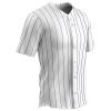 CHAMPRO boys Pinstripe Youth Ace Polyester Button Front Baseball Jersey, White, Navy Pin, X-Large US view 1
