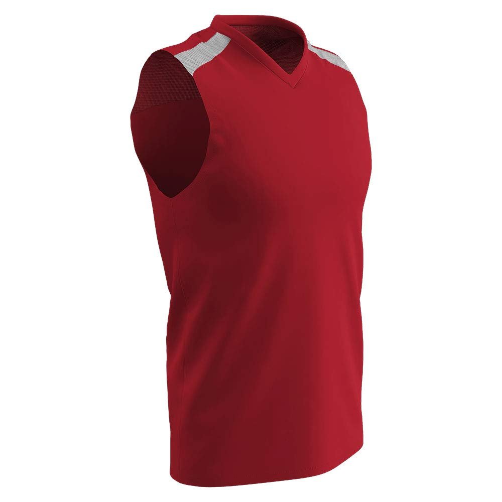 Champro Free Toss Polyester Basketball Jersey, Adult Small, Scarlet, White