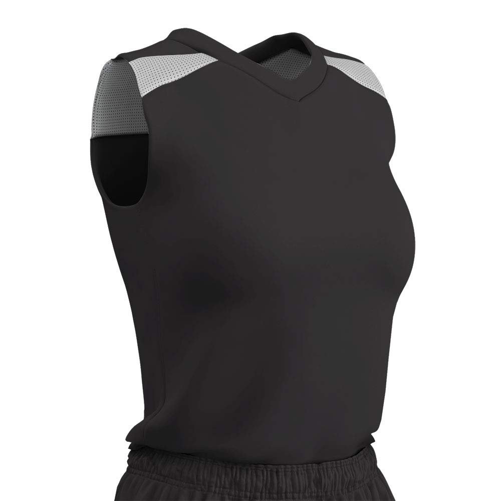 Champro Free Toss Polyester Basketball Jersey, Women's 2X-Large, Black, White