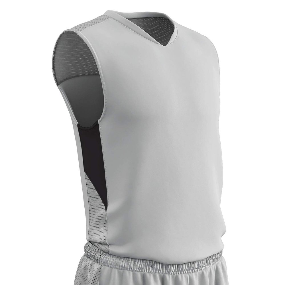 Champro Charge Polyester Basketball Jersey, Youth X-Large, White, Black