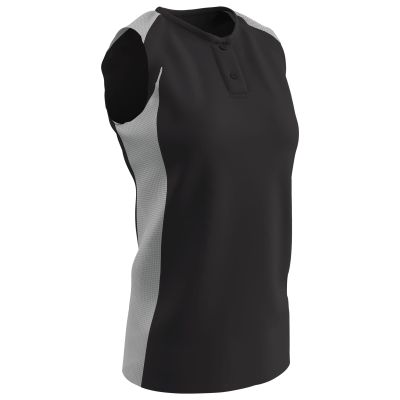 Champro Check Baseball Jersey, Youth Small, Black, White