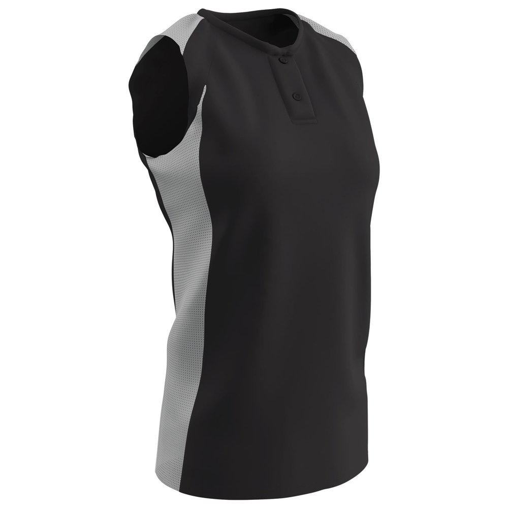 Champro Check Baseball Jersey, Youth Small, Black, White