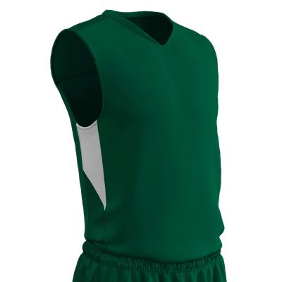 Champro Charge Polyester Basketball Jersey, Adult Medium, Forest Green, White