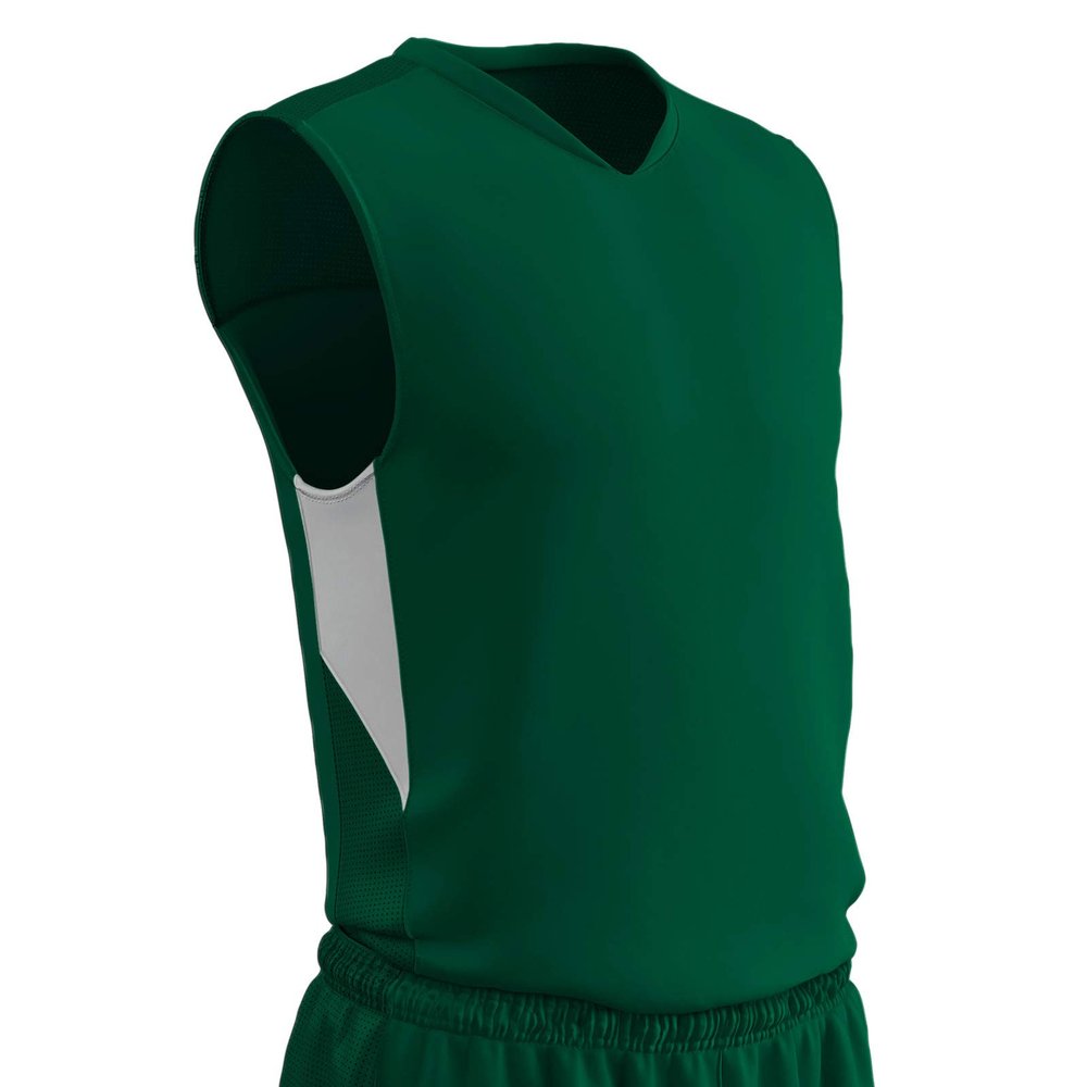 Champro Charge Polyester Basketball Jersey, Adult Medium, Forest Green, White