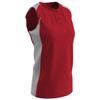 Champro Check Baseball Jersey, Women's 2X-Large, Scarlet, White view 1