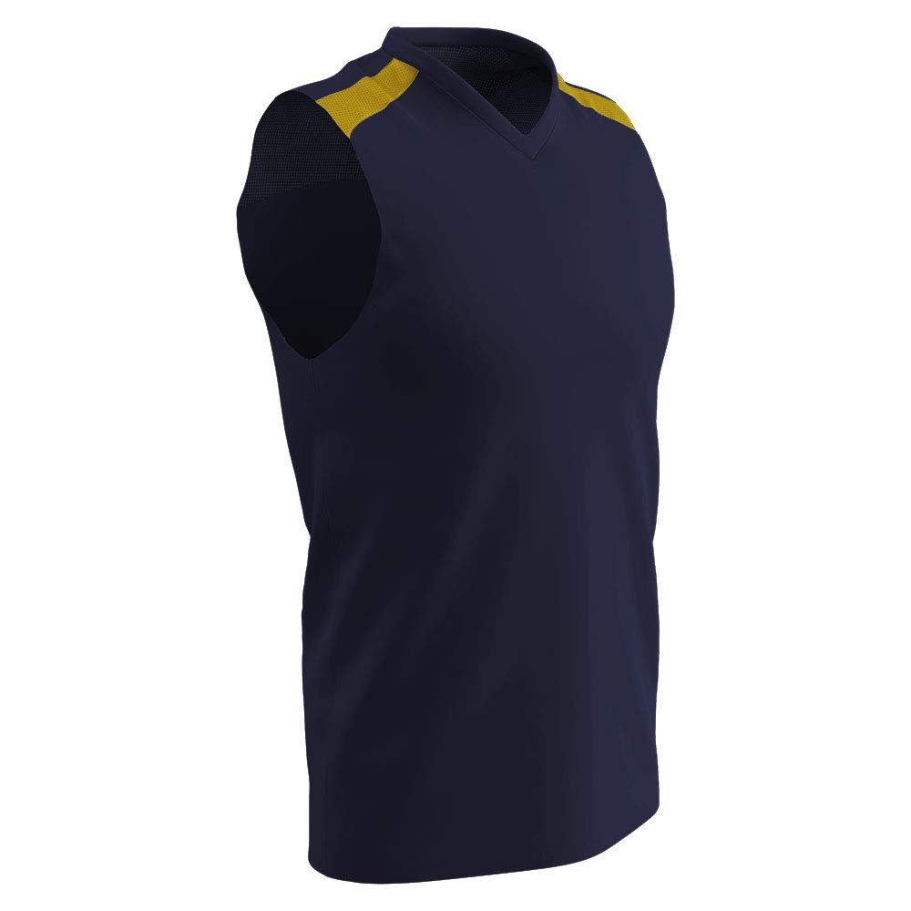 Champro Free Toss Polyester Basketball Jersey, Adult Small, Navy, Gold