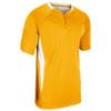 Champro Clean Up 2 Button Baseball/Softball Jersey, Adult Medium, Gold, White view 1