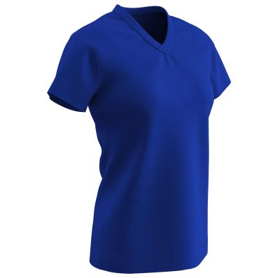 Champro Star Ladies V Neck T Shirt, Women's X-Small, Royal