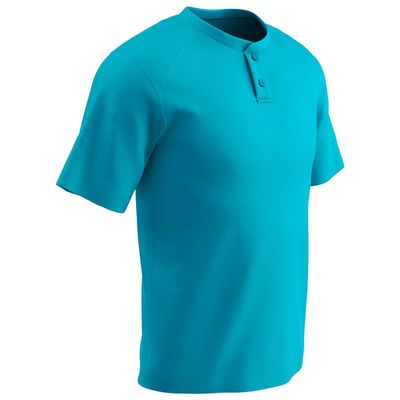 Champro Turn Two Lightweight Polyester Baseball/Softball Jersey, Adult Small, Neon Blue