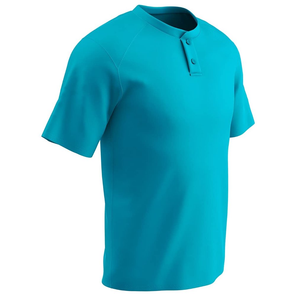 Champro Turn Two Lightweight Polyester Baseball/Softball Jersey, Adult Small, Neon Blue